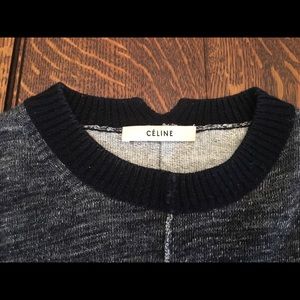Celine Navy & Gray Cotton Blend Sweater - Size XS